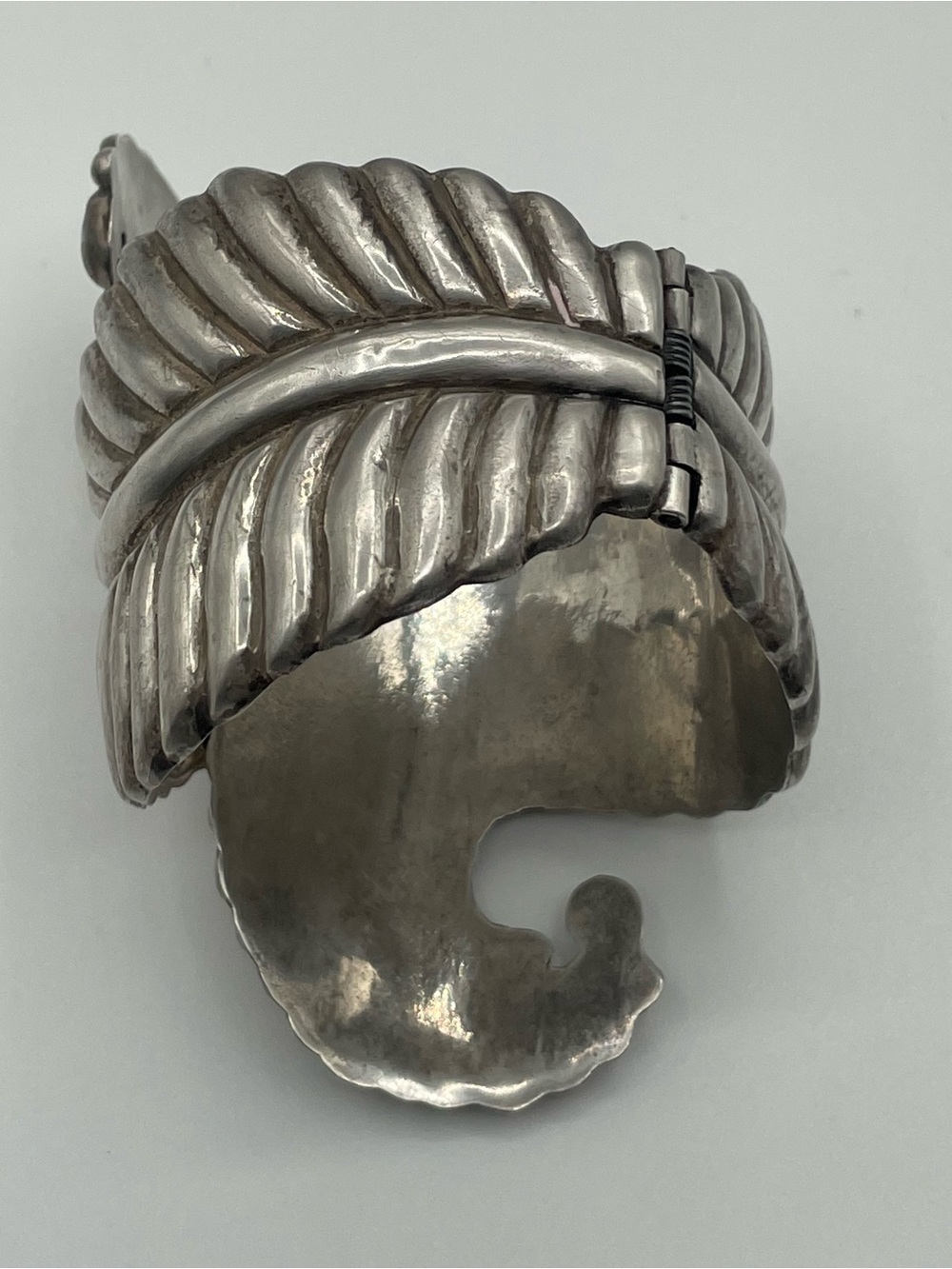 Taxco Sculpted Scroll Cuff Bracelet - Silver - Picture 3 of 7